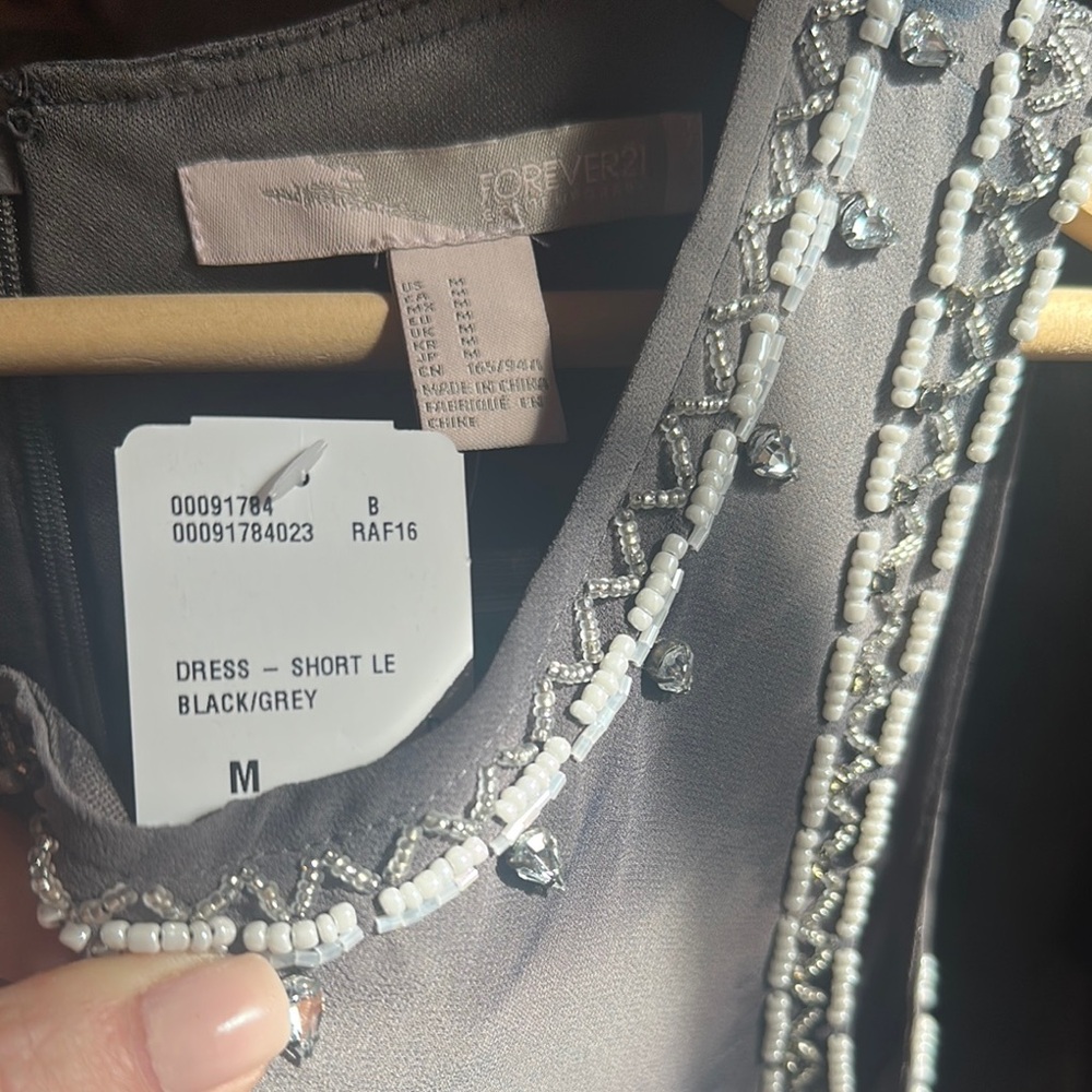 Forever 21 NWY Black and Gray Mini Dress: Medium. Never Worn